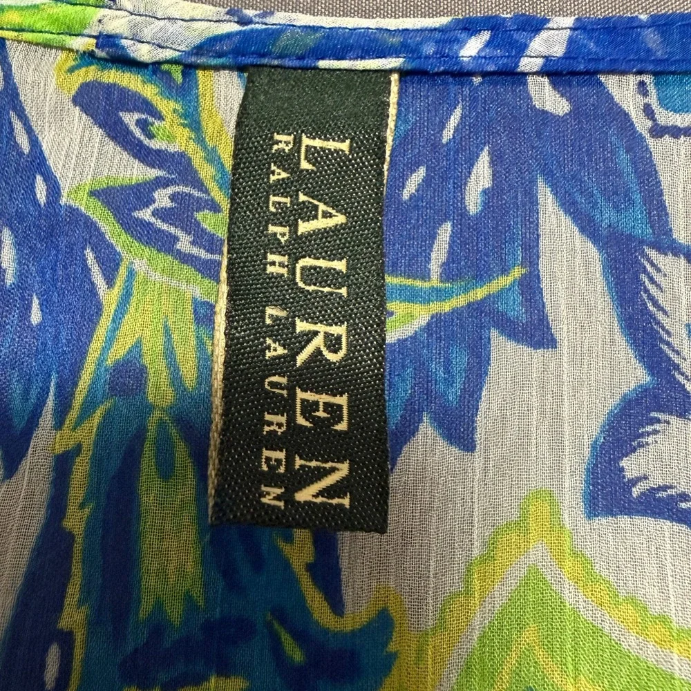 Lauren Ralph Lauren Kaftan Cover Up Womens O/S Blue Green Paisley Boho Resort